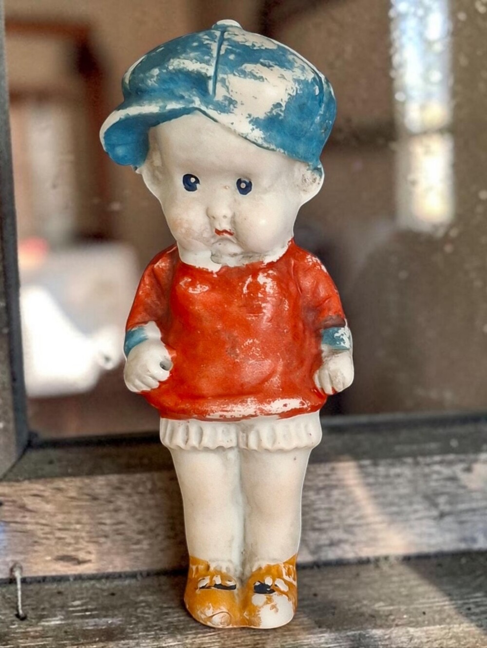 Gasoline Alley Smitty Style 6" Bisque Figure 1930s Comic Strip Collectible